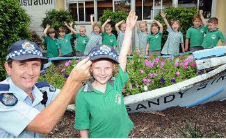 THERE'S nothing the Prep students at Sandy Strait State School love more than a visit from their favourite boy in blue.